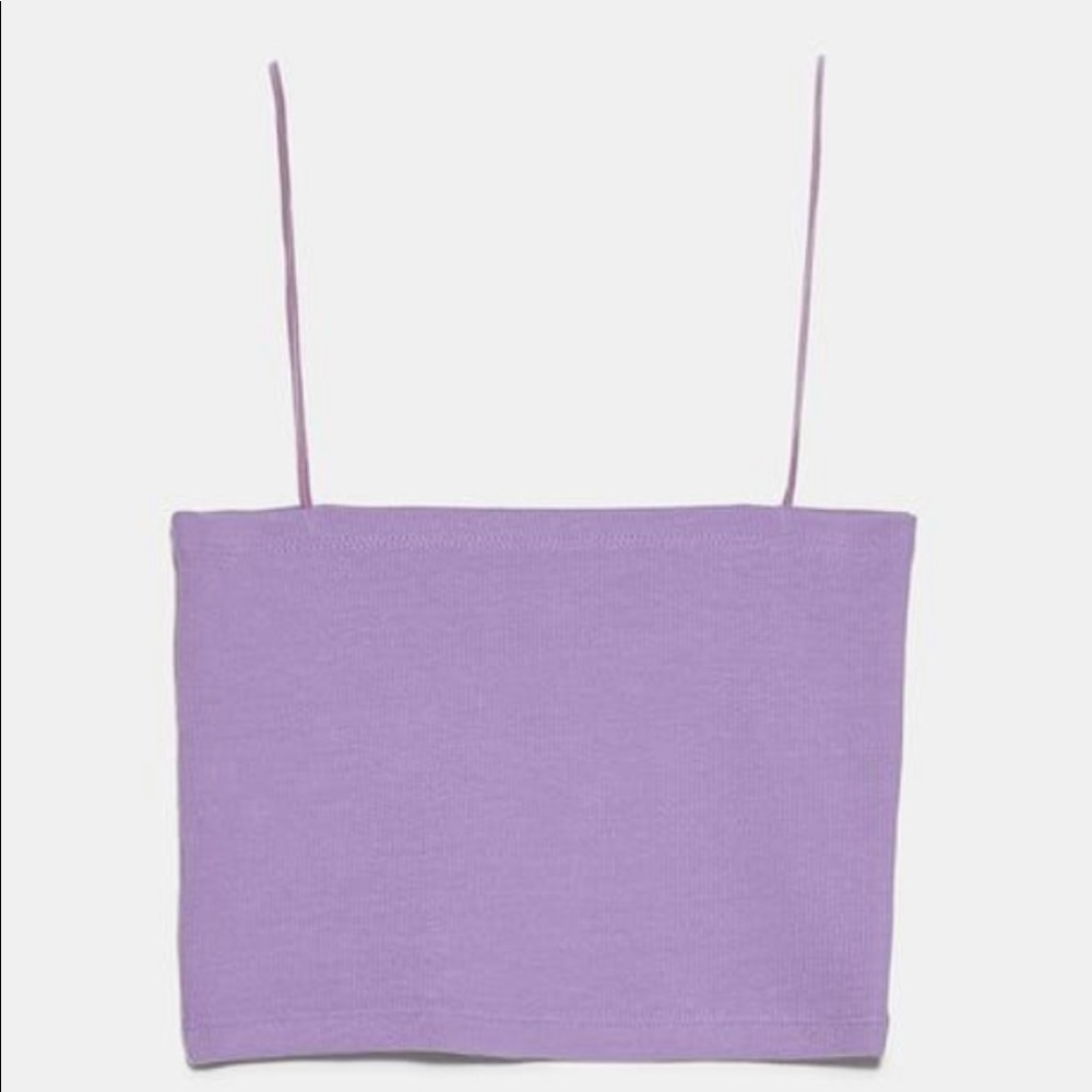 Zara purple spaghetti crop top